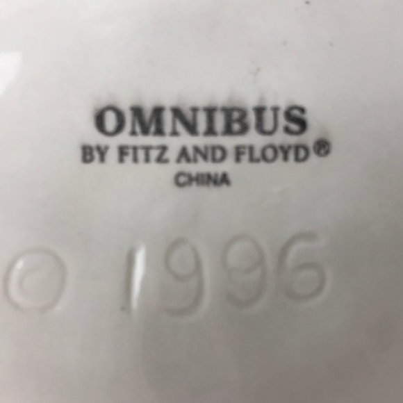 NWOT - Vtg Omnibus FITZ FLOYD TURKEY Plate Tray 1996 Scalloped Edge Thanksgiving - Picture 6 of 9